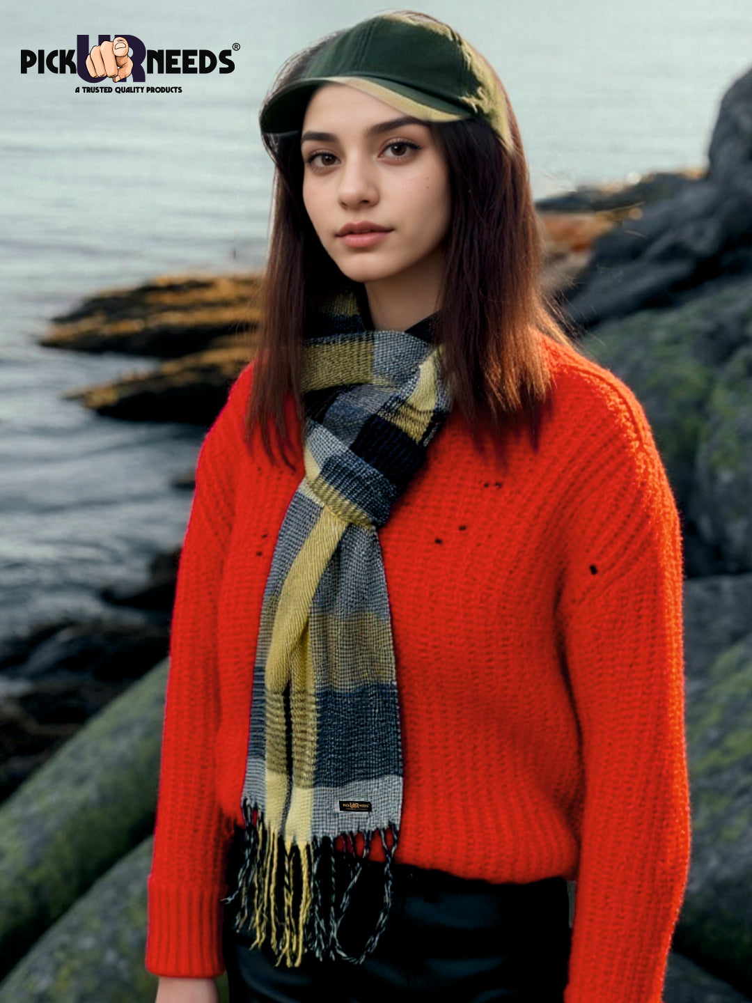 Pick Ur Needs Pure Cashmere Womens Winter Stylish Muffler Warm, Soft and Trendy Scarves for Cold W